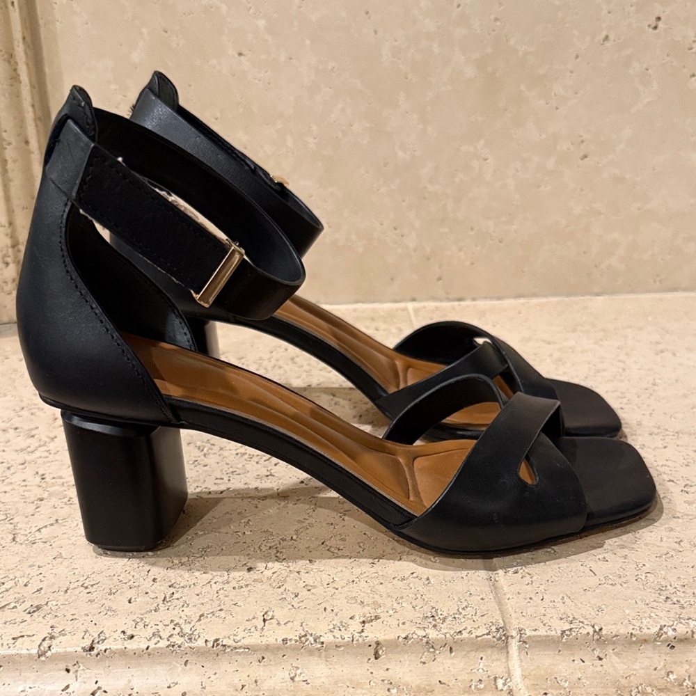 SARTO By Franco Sarto Black Strappy Block Heels